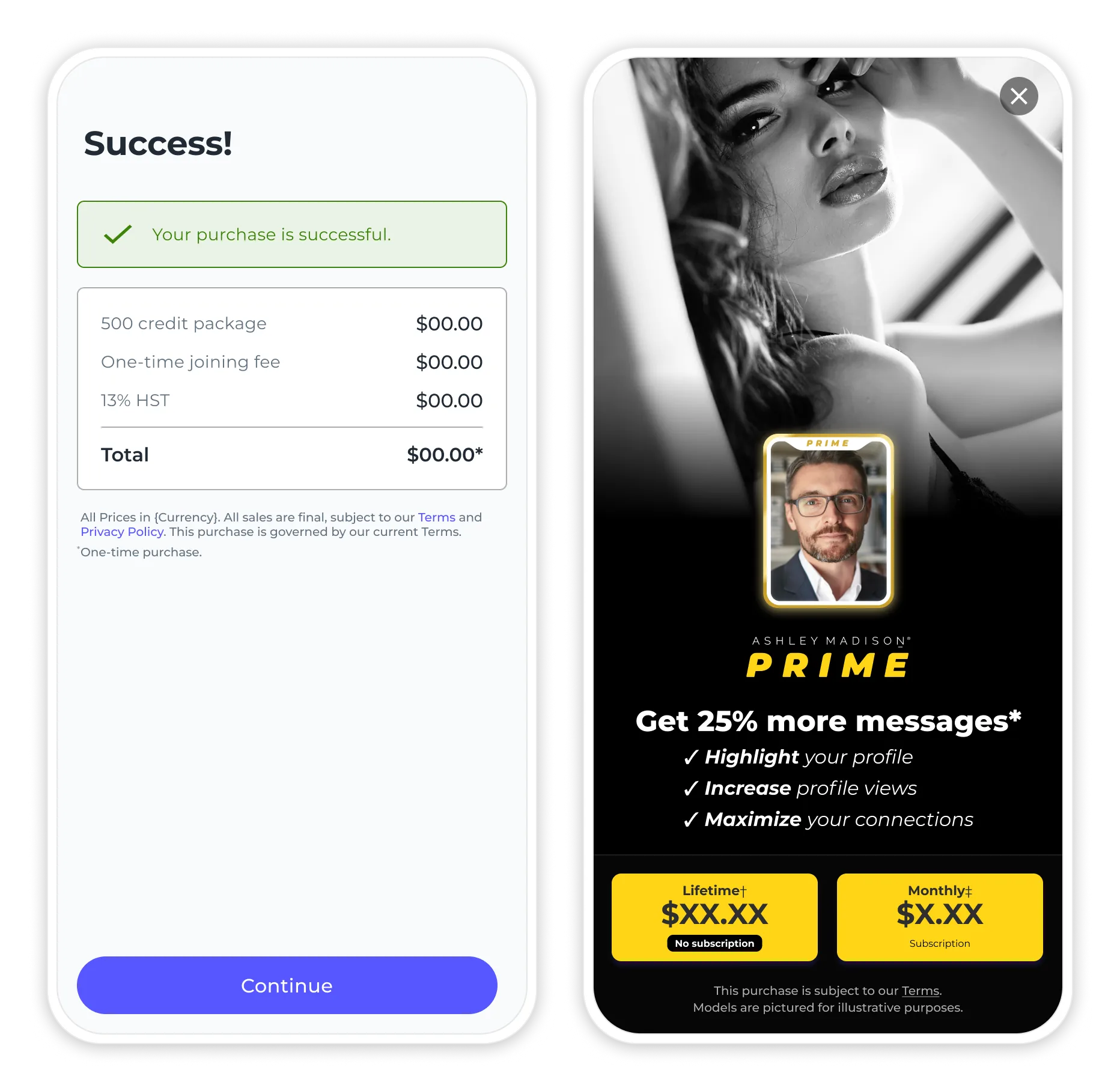 prime purchase flow continued
