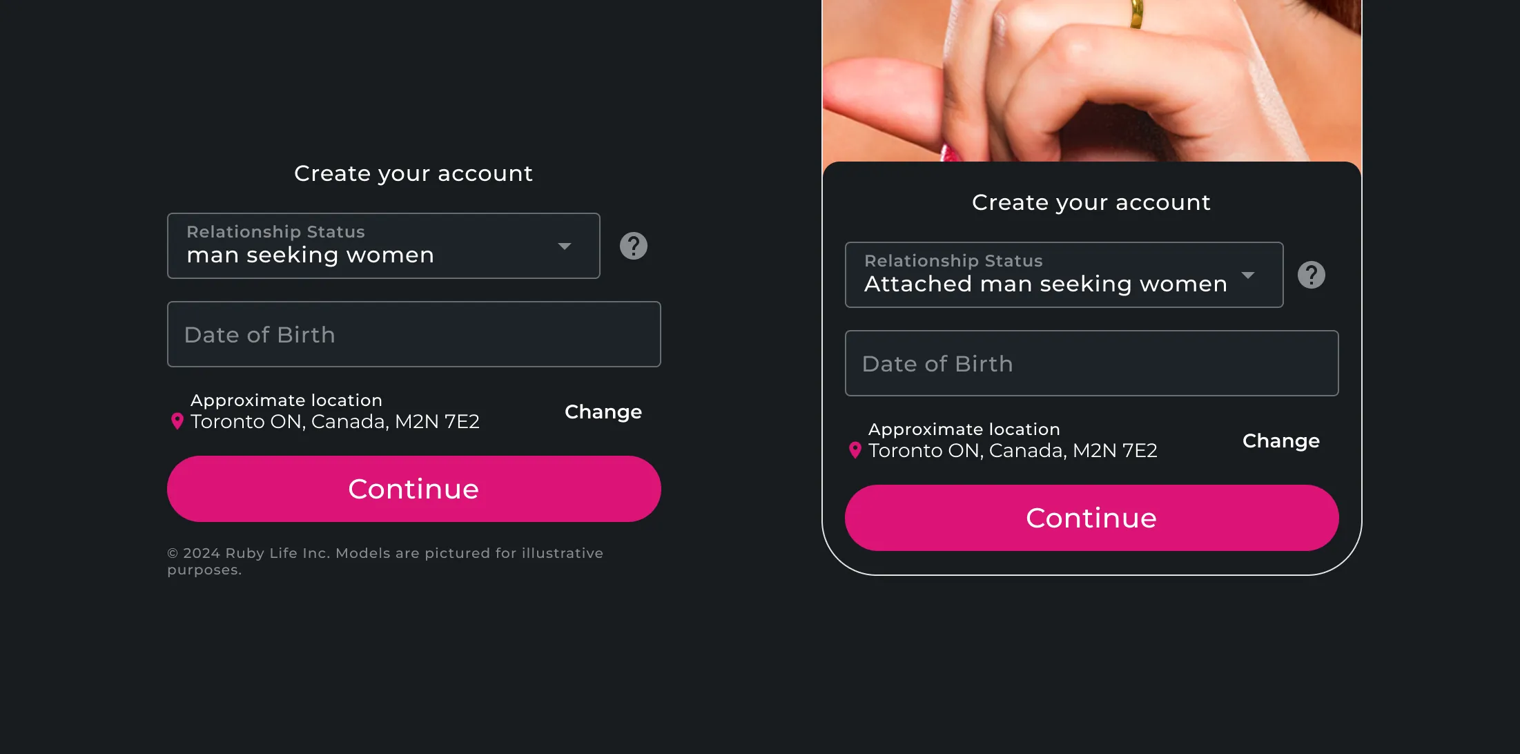 Signup on mobile and desktop
